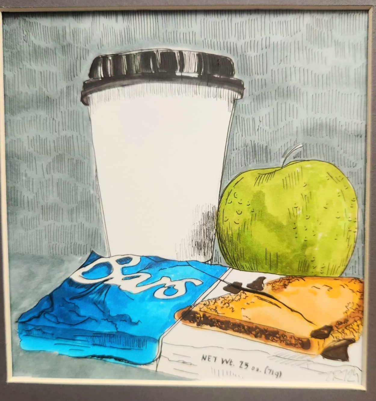 Original artwork titled schoollunch